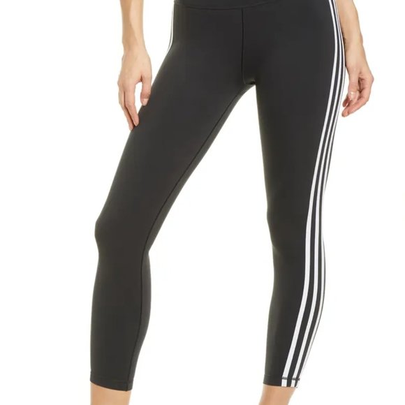 adidas Pants - Adidas Climalite 3 Stripe 7/8 Leggings XL